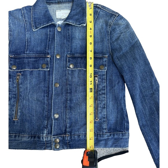 Marni x Current/Elliot Womens Dark Wash Patch Pocket Denim Jacket in size 2 - Picture 4 of 8